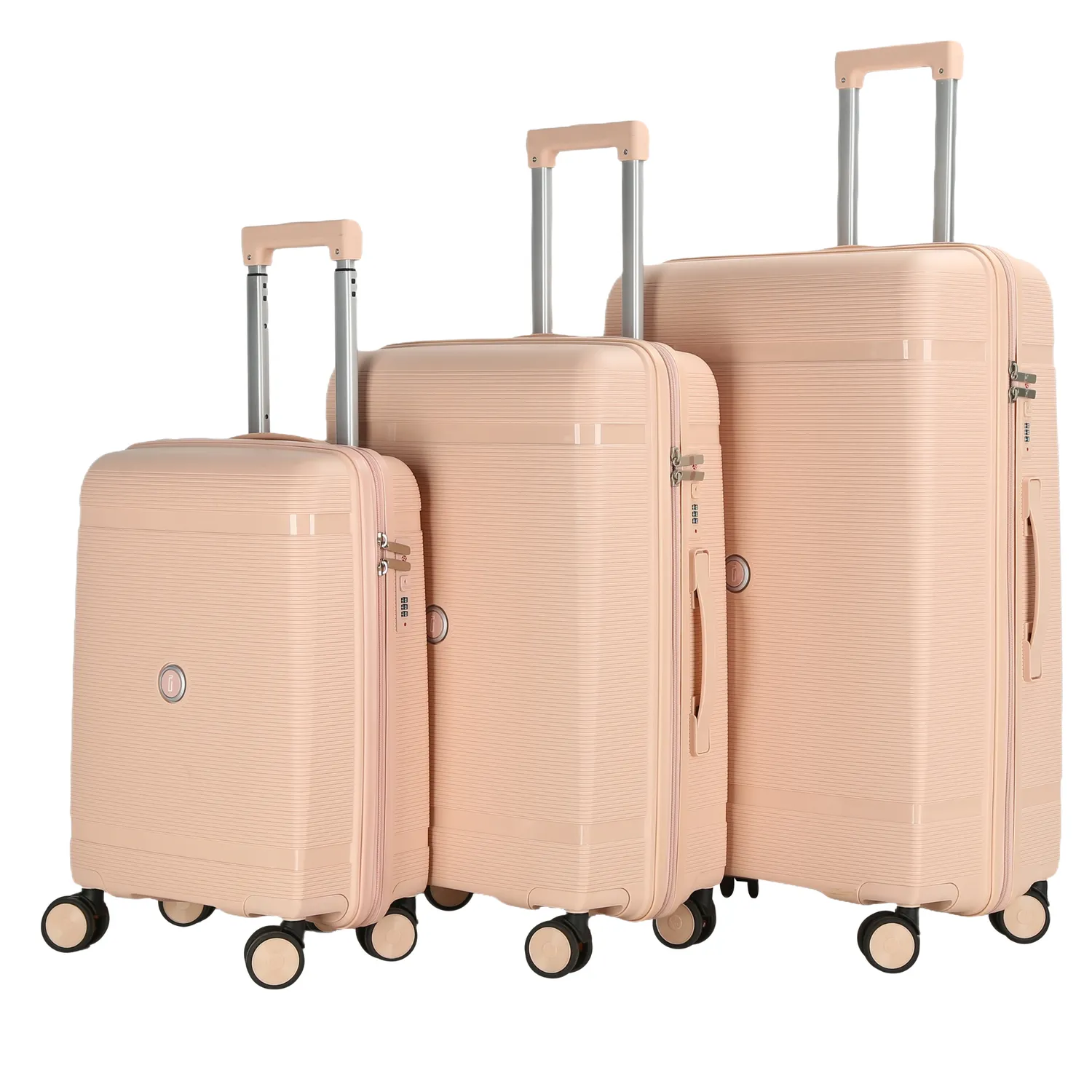 CELIMS Set 3 valigie polipropilene rosa pallido 55-75cm
