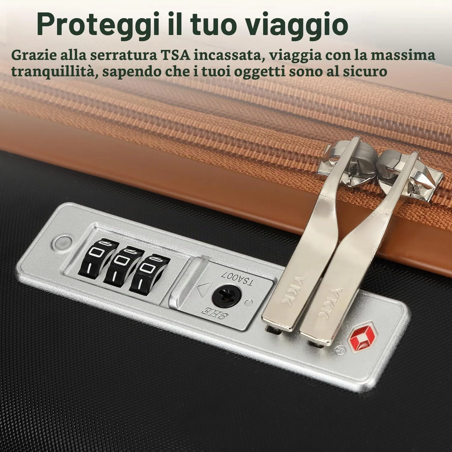 Kono Set Valigie 2 Pezzi Trolley Mano + Beauty nero marrone