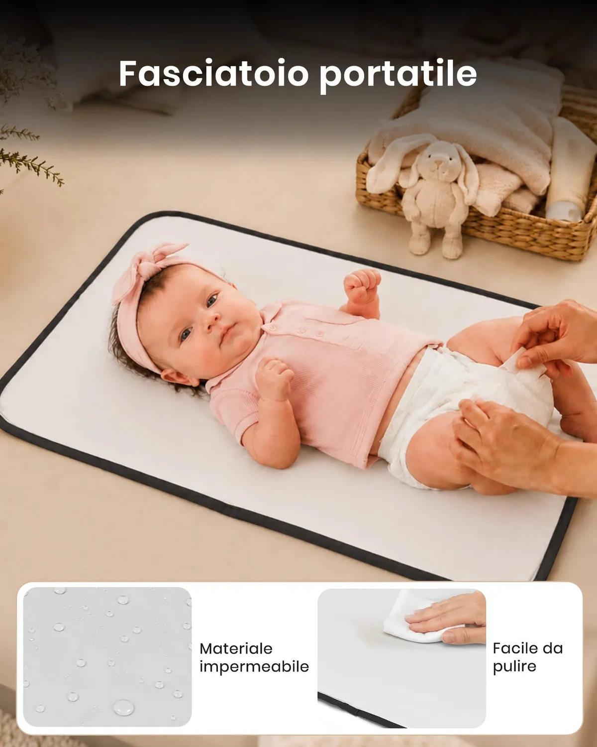Kono Zaino Fasciatoio Nero Mamma Papà 18 Scomparti