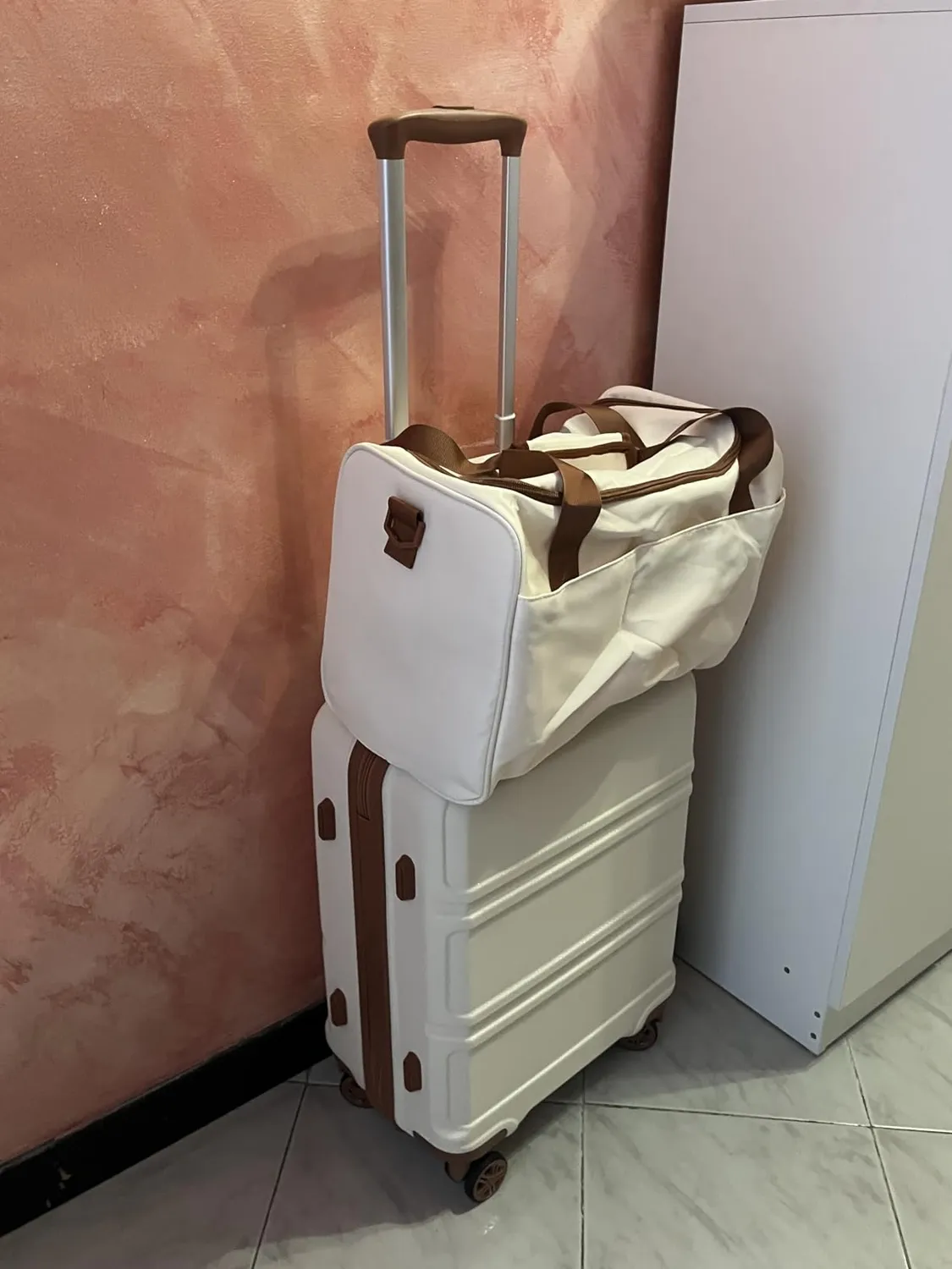 Kono Set 2 Valigia 55cm + Borsa 40x30x20 Nero Rigido