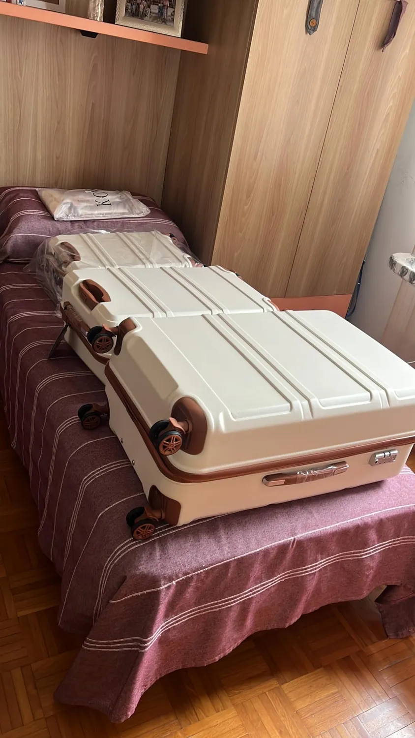 Kono set valigie 4 pezzi ABS turchese trolley TSA beauty