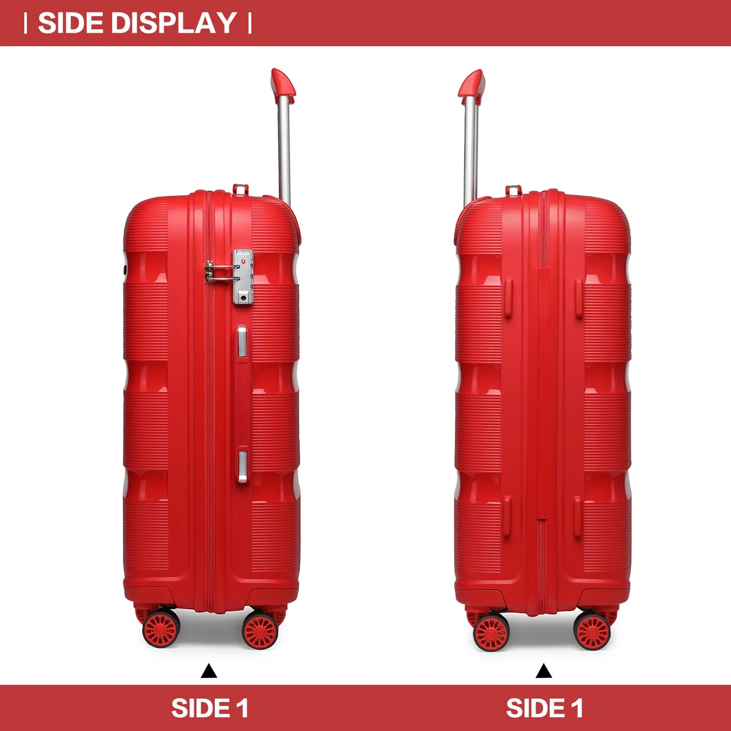 Kono Set Valigie 20 24 28 da 3 Pezzi Rigidi Trolley TSA Leggero