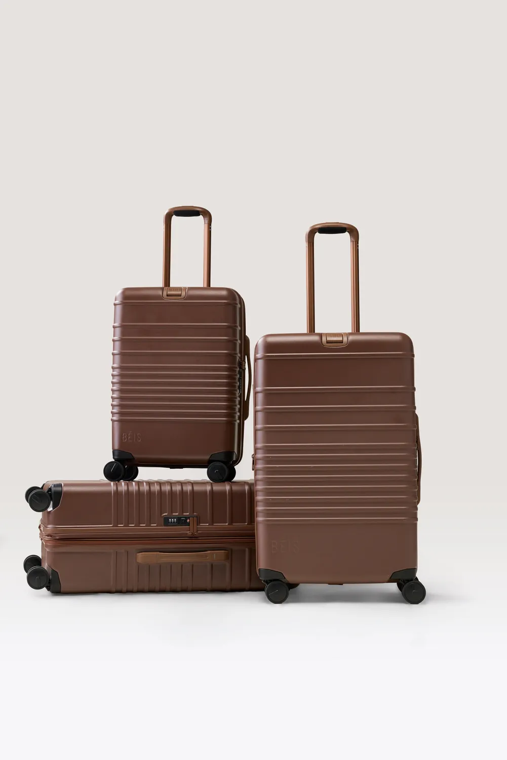 Beis 3 Piece Luggage Set valigie 3 pezzi maple rigide