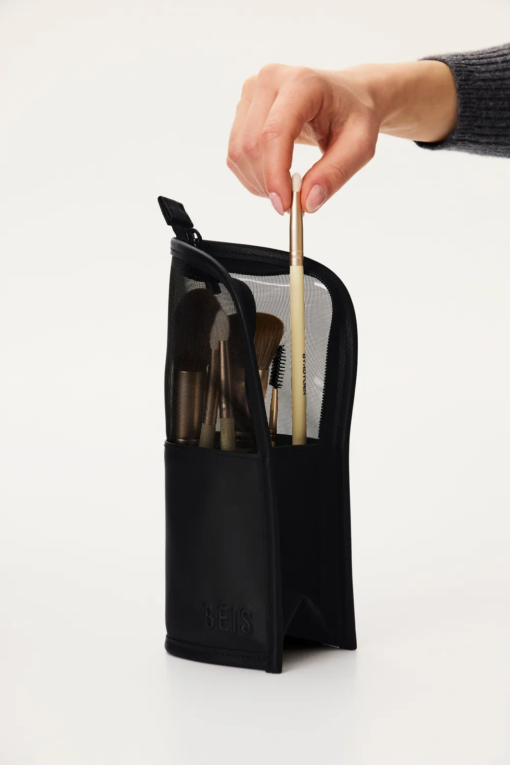 Beis Makeup Brush Pouch pochette pennelli nero verticale
