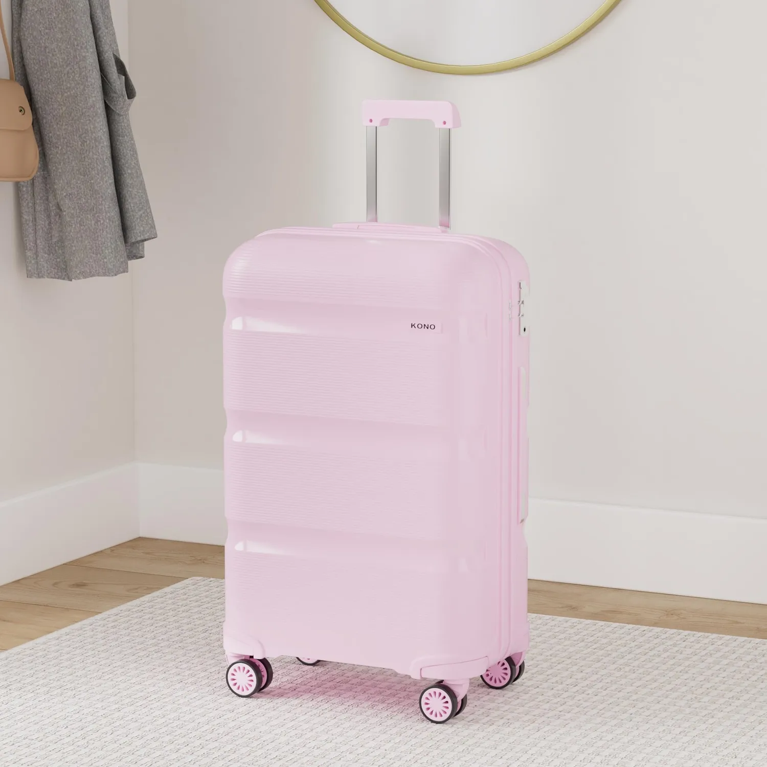 Kono 65cm Valigia Trolley Rigida Rosa Polipropilene