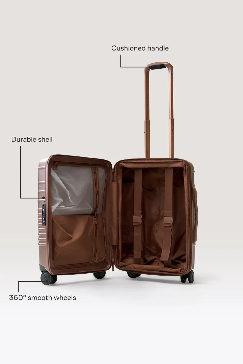 Beis Carry-On Roller Maple trolley mano marrone rigido