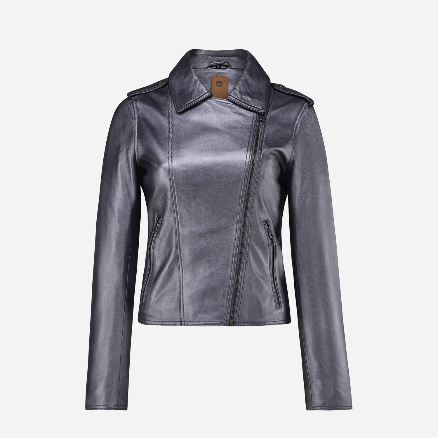 Jekyll & Hide Tracey Giacca Pelle Donna Gun Metal Silver
