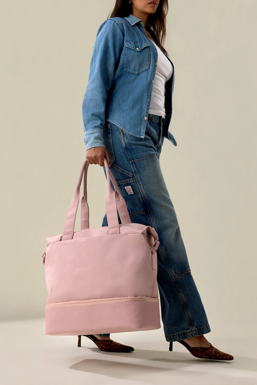 Beis Carry-On Starter Set trolley + mini weekender rosa