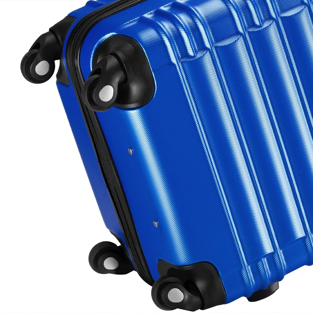 Provitera Set 4 Valigie Rigide ABS S-M-L-XL Trolley Blu