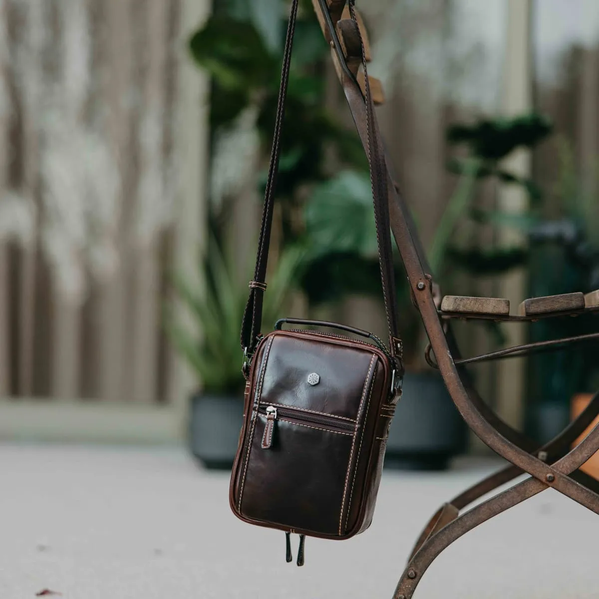 Jekyll & Hide Oxford Detailed Crossbody tracolla Mocha pelle