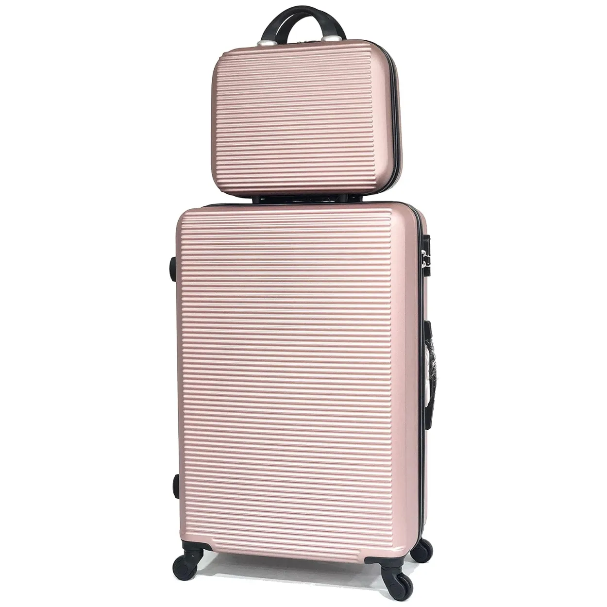 CELIMS Set 6 valigie rigide ABS nero + beauty case