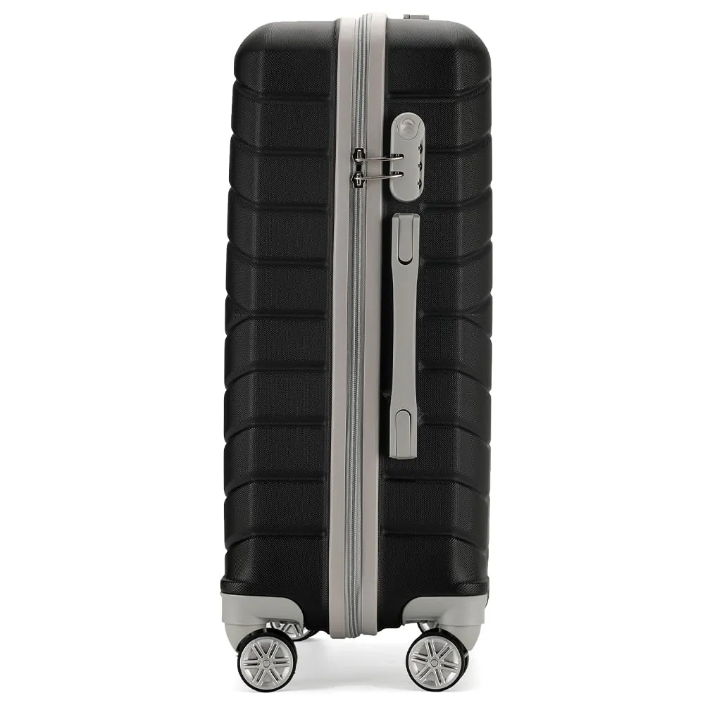Provitera Set 4 Valigie Rigide ABS Nero + Beauty Case