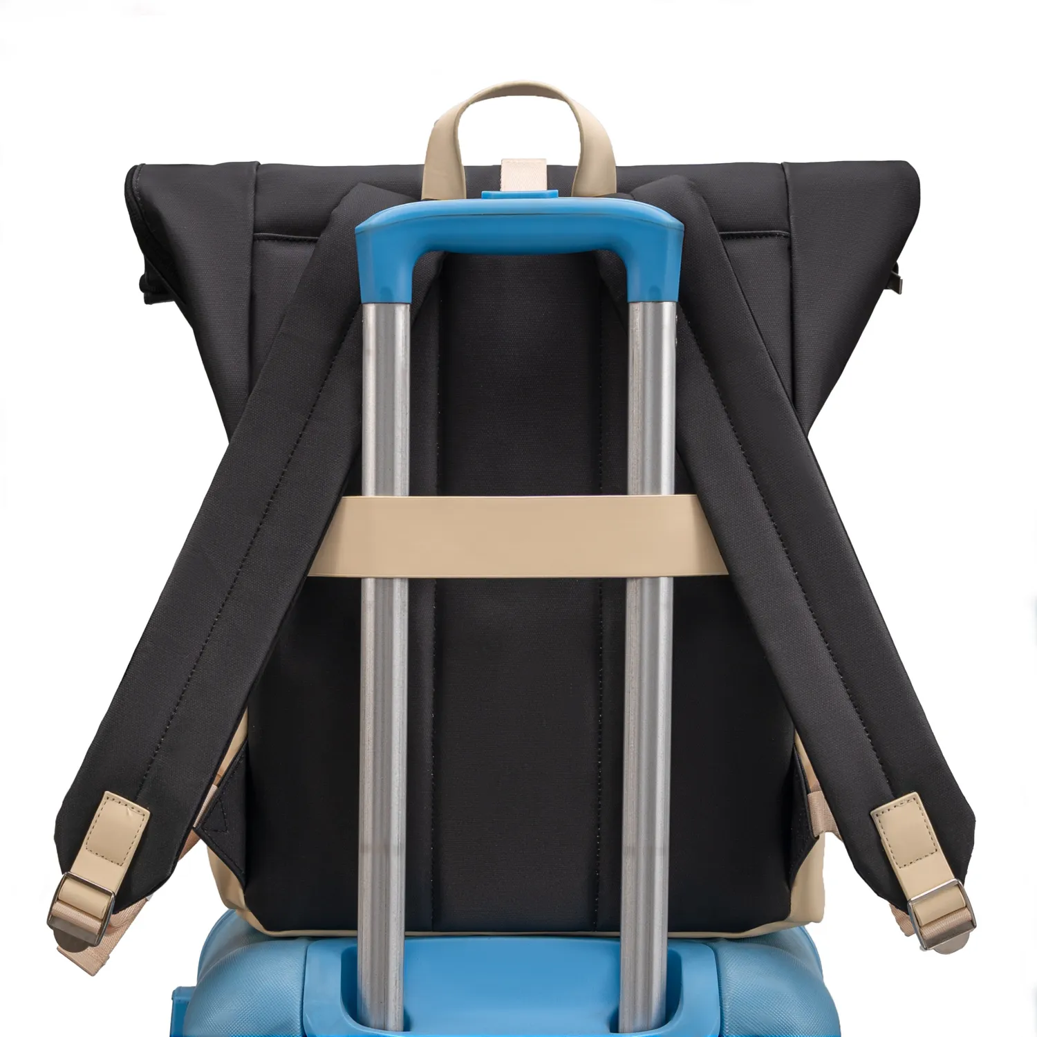 CELIMS Roll-Top zaino bagaglio a mano 45x36x20 nero impermeabile