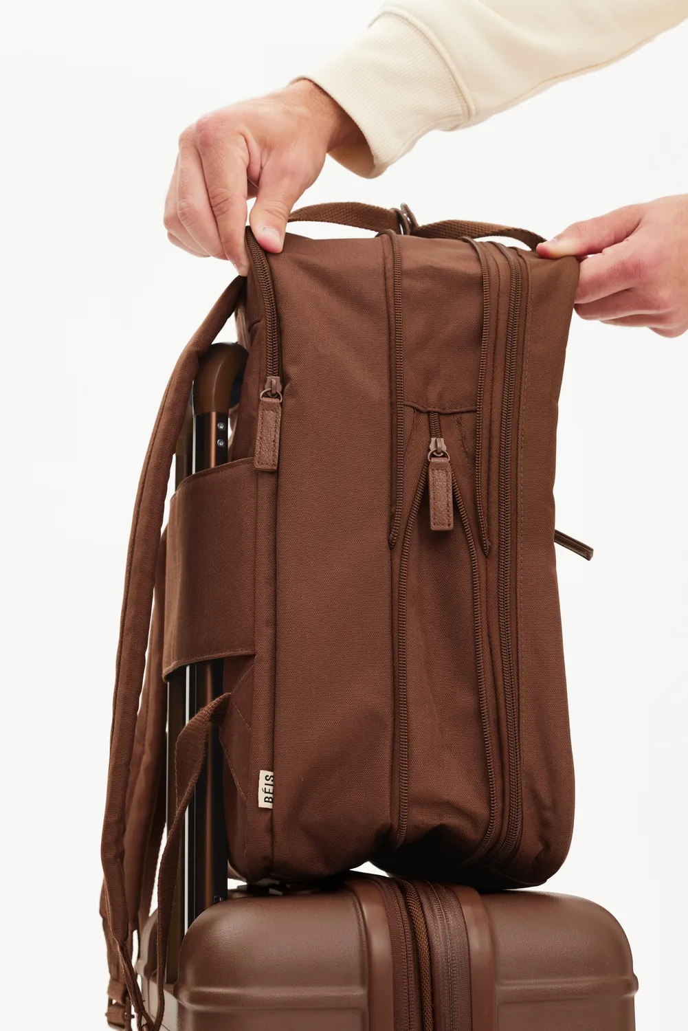 Beis The Expandable Backpack zaino Maple espandibile