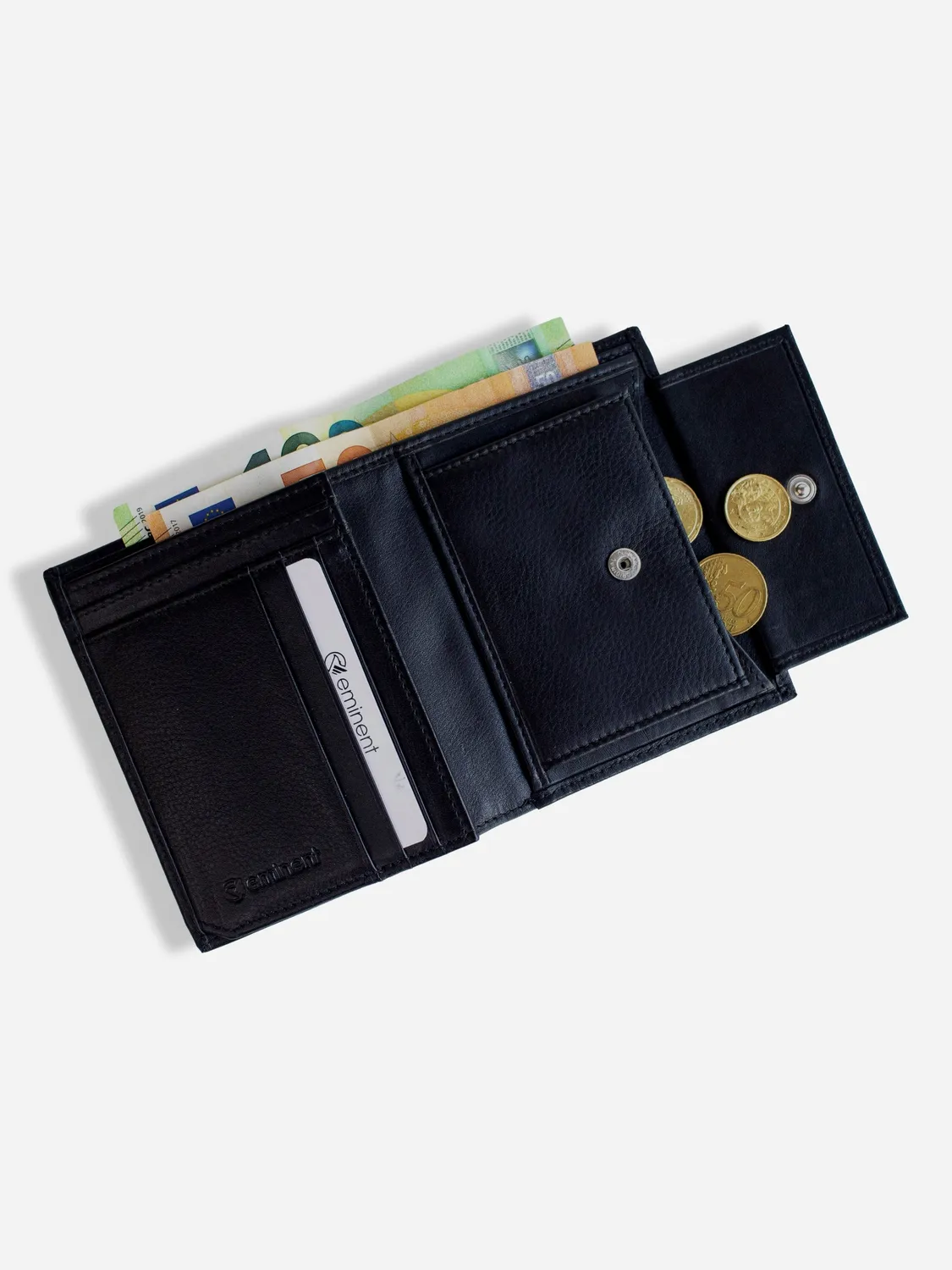 Eminent Kingston portafoglio uomo pelle nappa nero