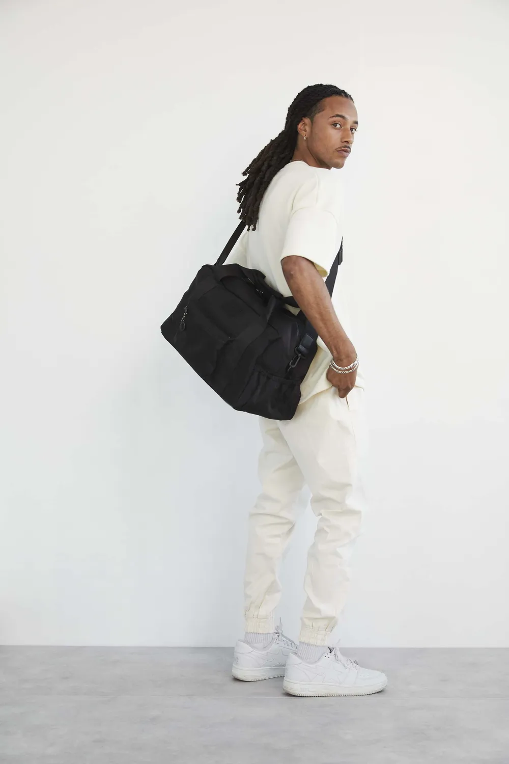 Beis Sport Duffle Backpack borsone nero convertibile