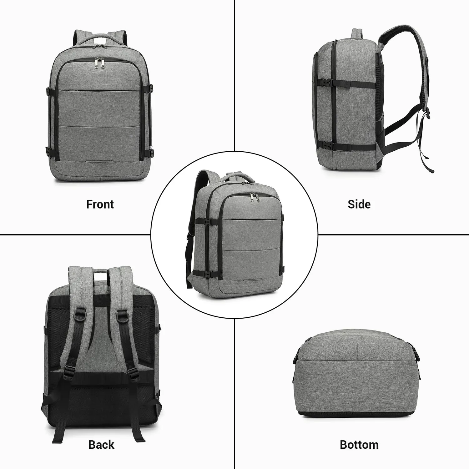 Kono 45x36x20 zaino bagaglio a mano 30L grigio EasyJet