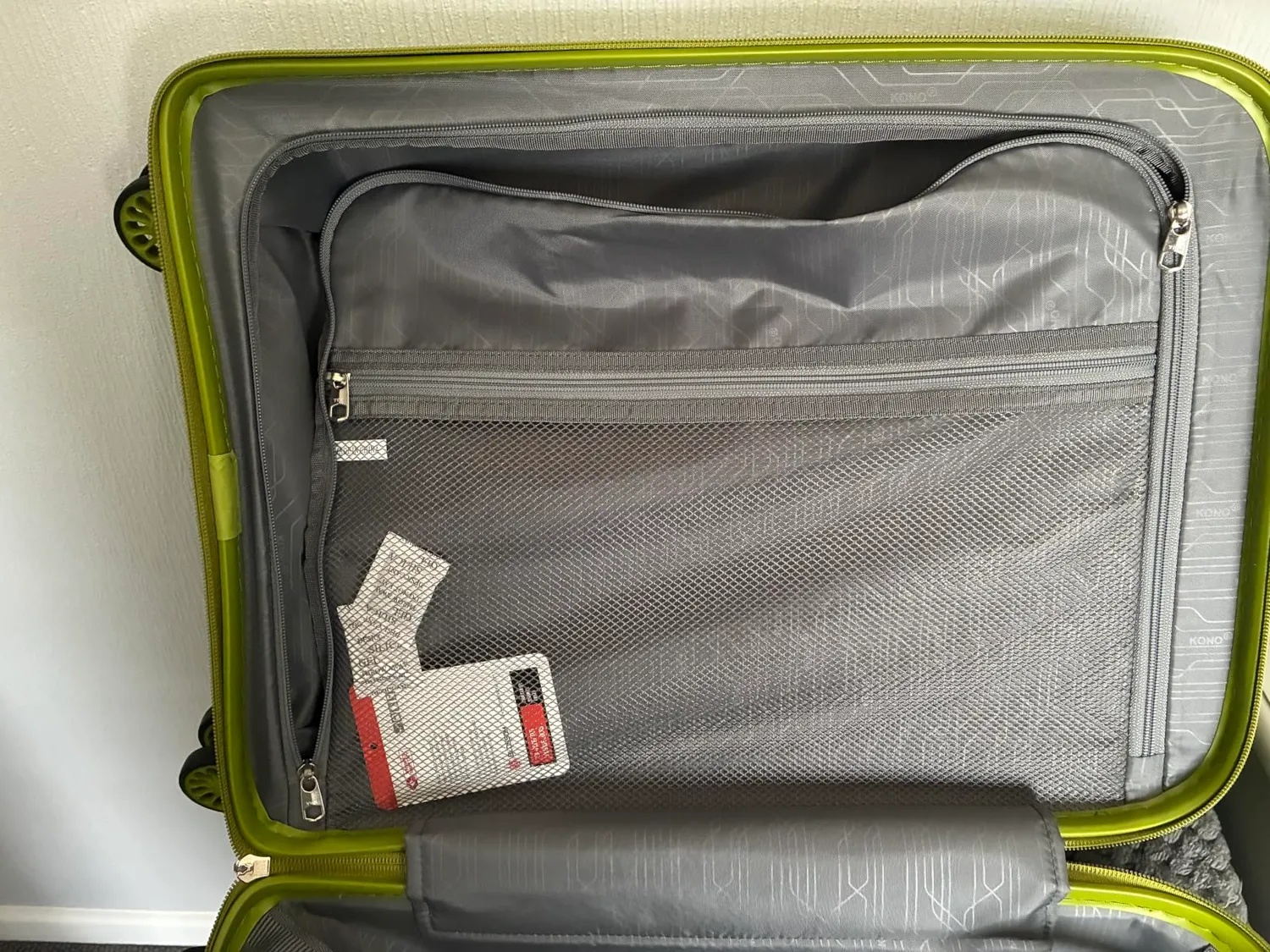 Kono Trolley Bagaglio a Mano 55cm 40L Verde rigido TSA