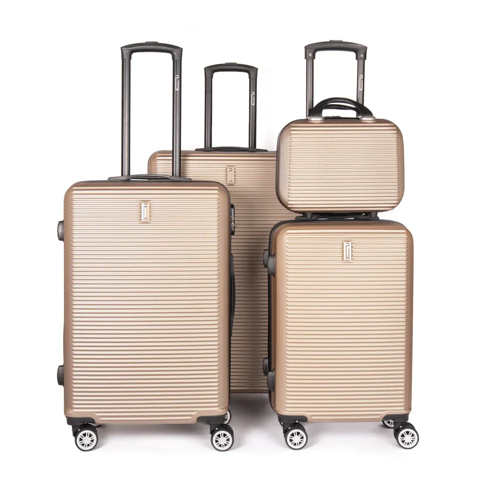 CELIMS Weekend Set 4 Valigie ABS Champagne con Beauty Case