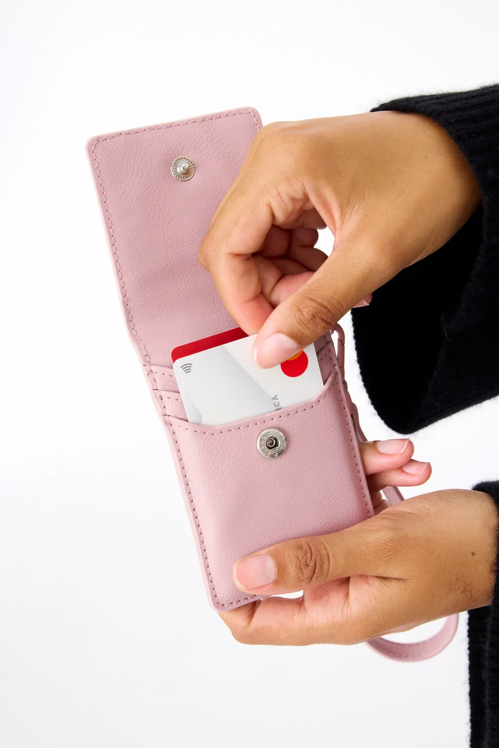 Beis ID Wristlet Portacarte Polso Rosa Atlas