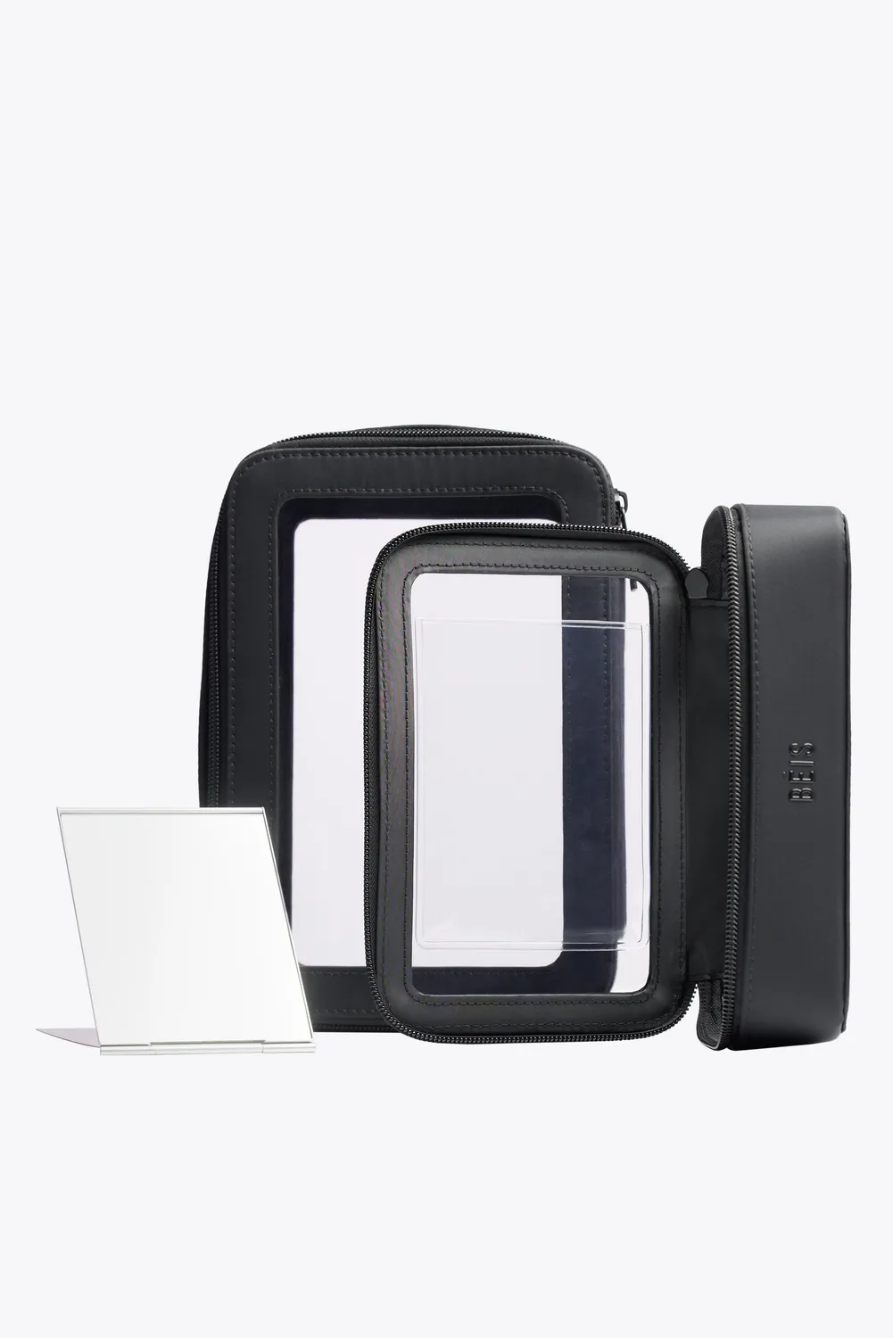 Beis In Flight set trousse nero trasparente
