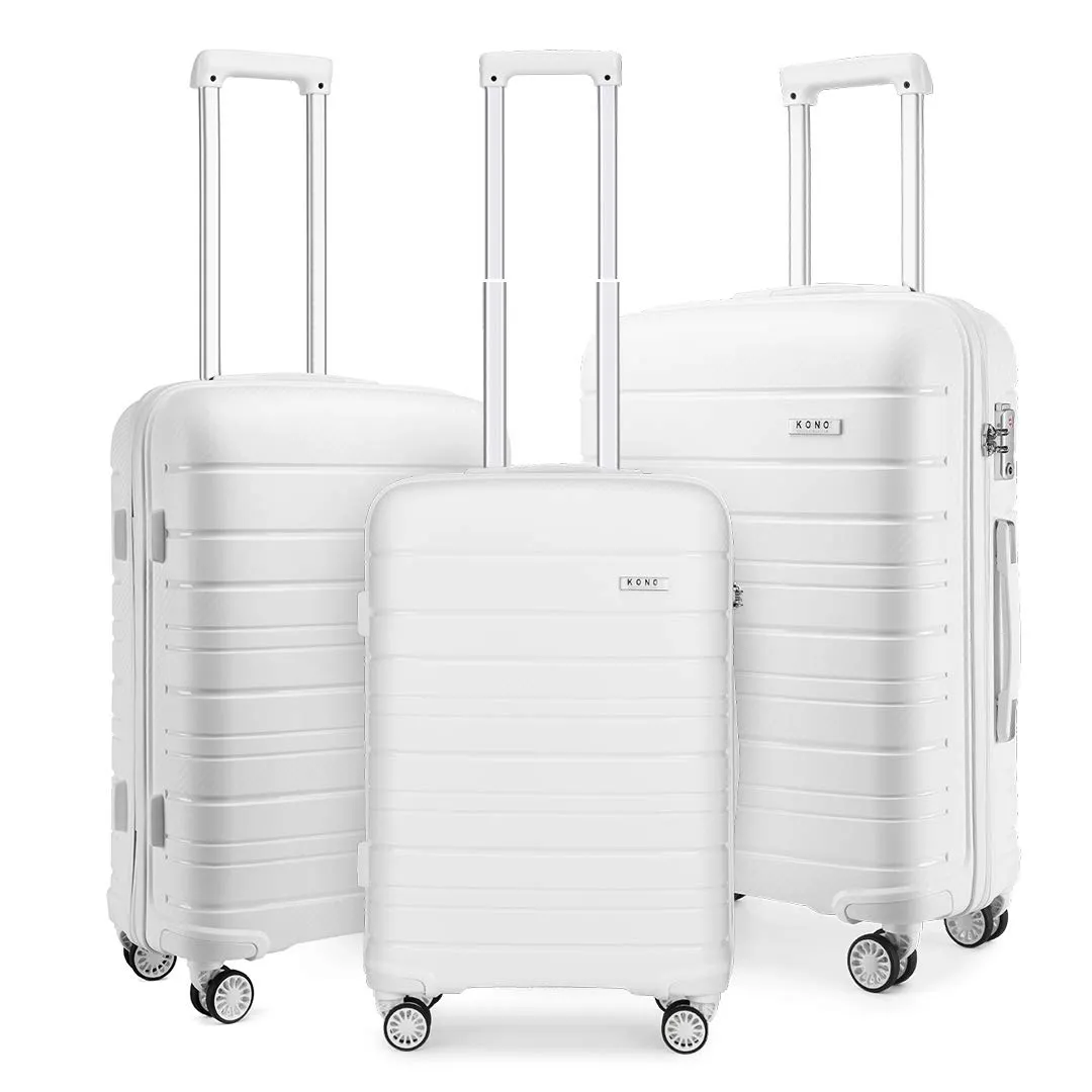 Kono set 3 valigie rigide PP crema marrone 56-76 cm
