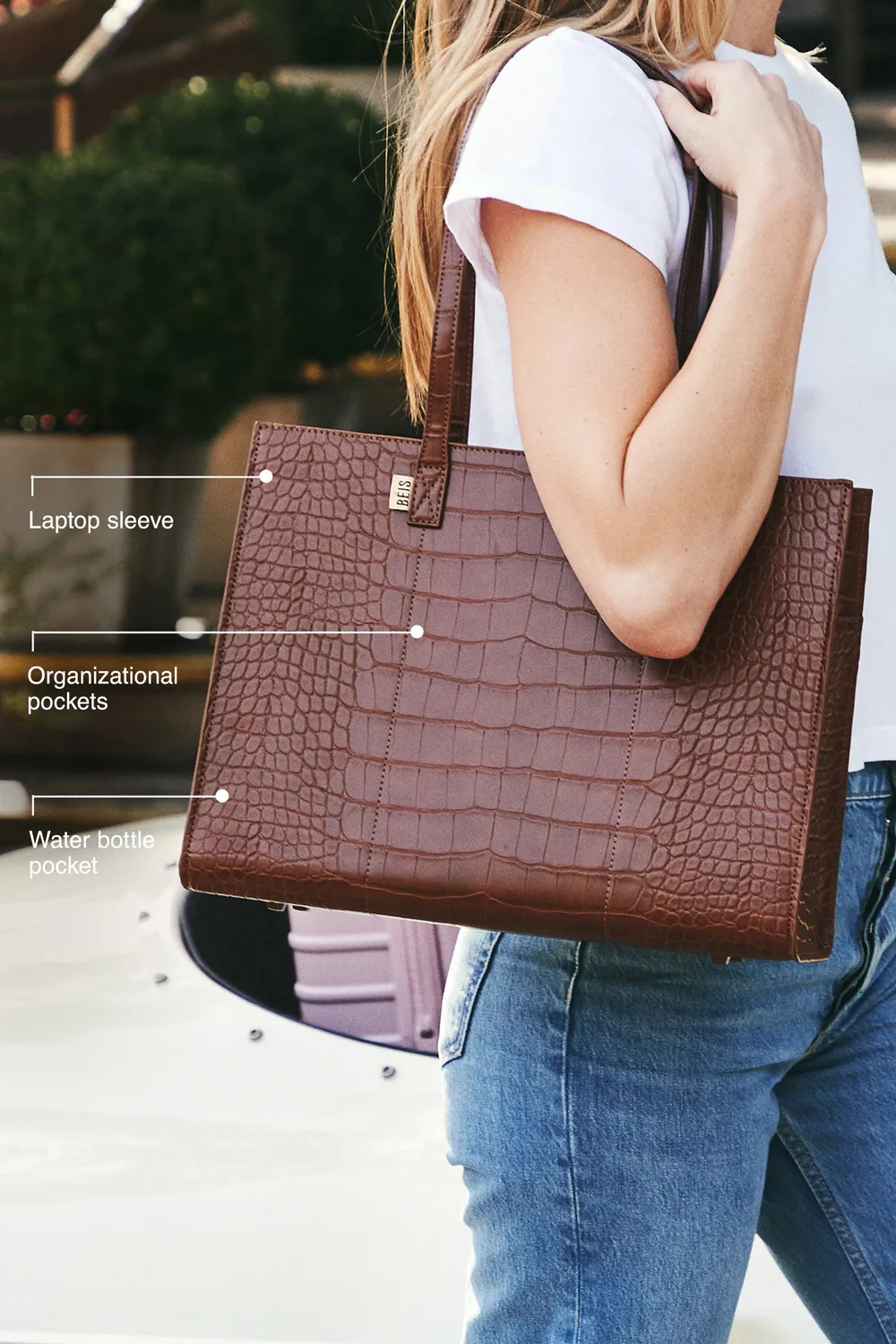 Beis Work Tote borsa tote maple croc vegana