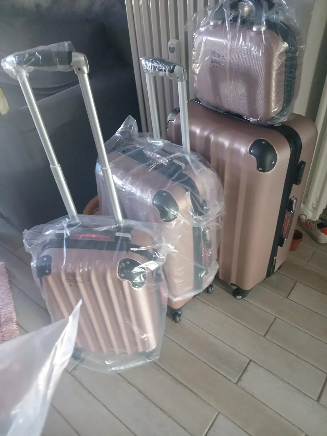 Provitera set 3+1 valigie rigide beige ABS bagaglio a mano