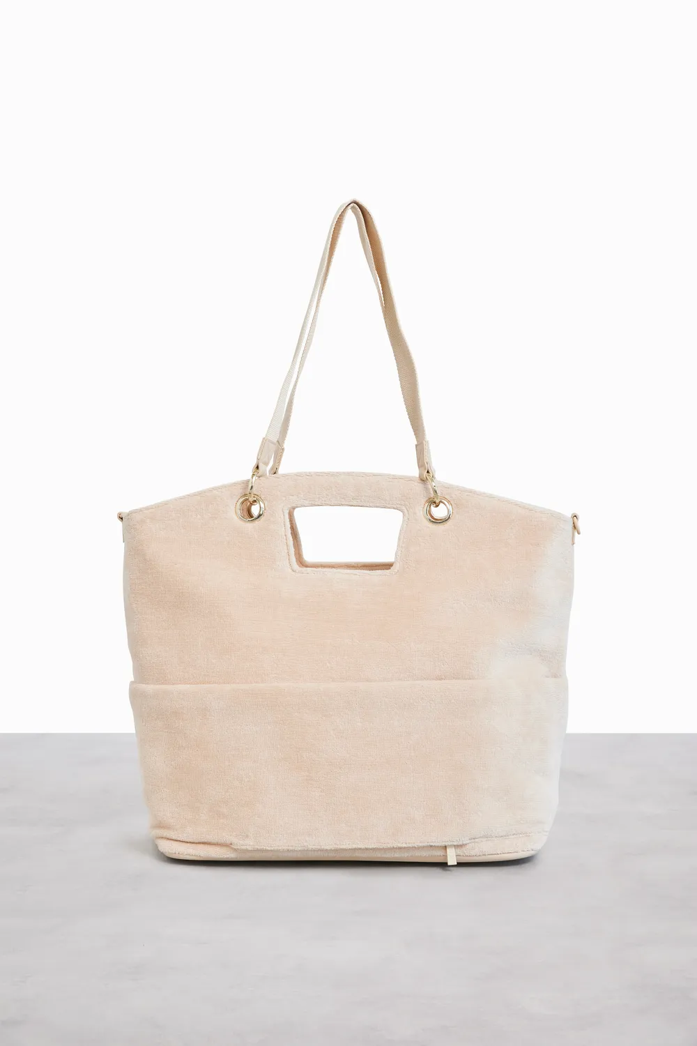 Beis The Terry Tote borsa mare beige in spugna