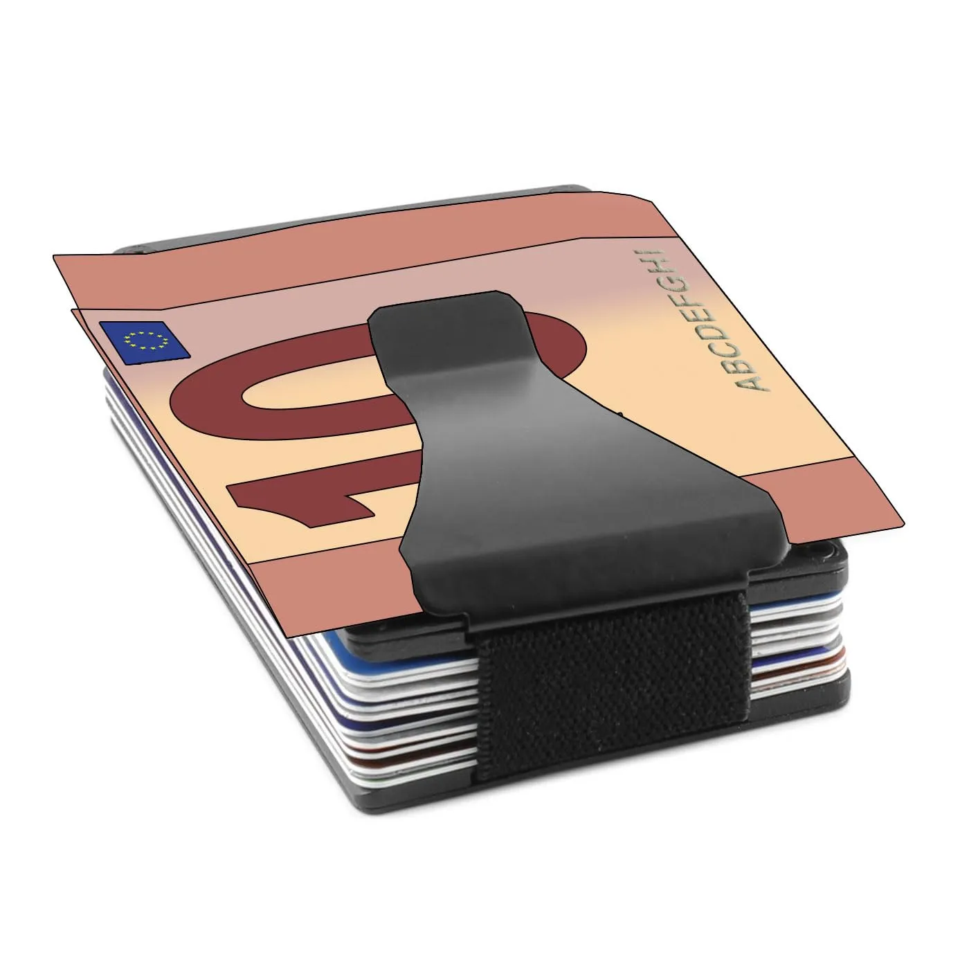 Roncato Iron Porta Carte Credito RFID Nero 8,5x5,5 cm 12 Tessere