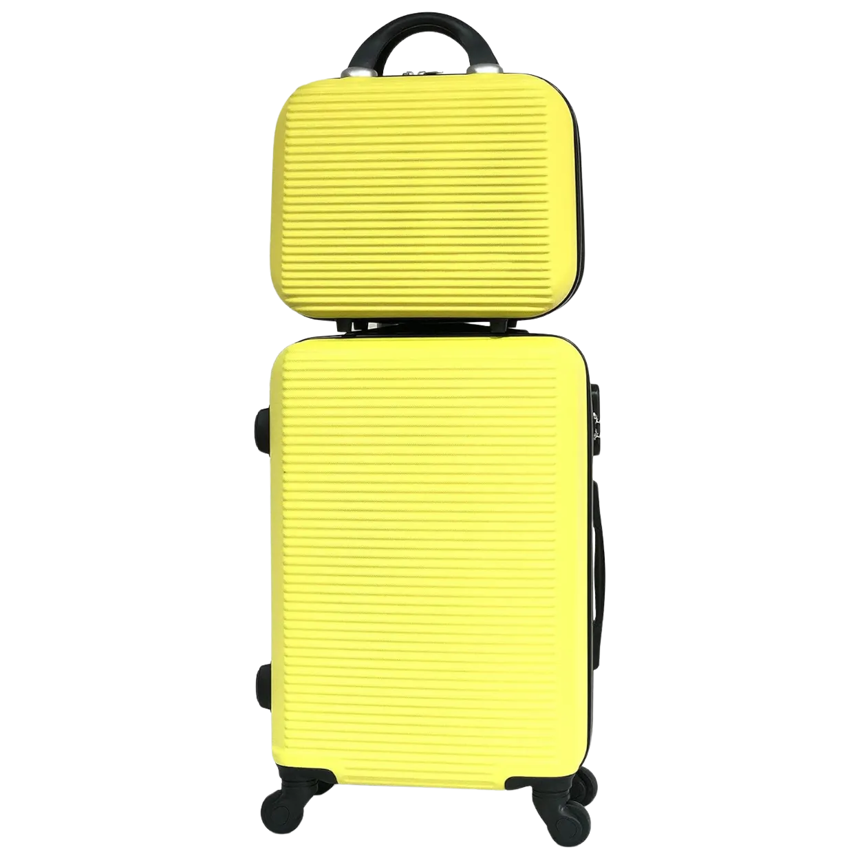 CELIMS Set 5 pezzi ABS valigie + beauty giallo famiglia