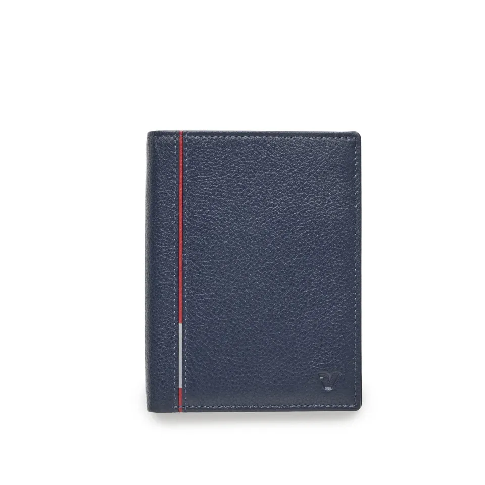 Roncato Boston portafoglio uomo verticale pelle blu notte