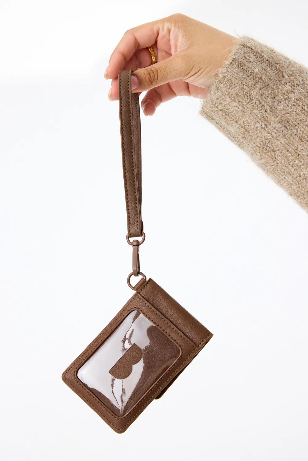 Beis ID Wristlet Portacarte Polso Maple Marrone