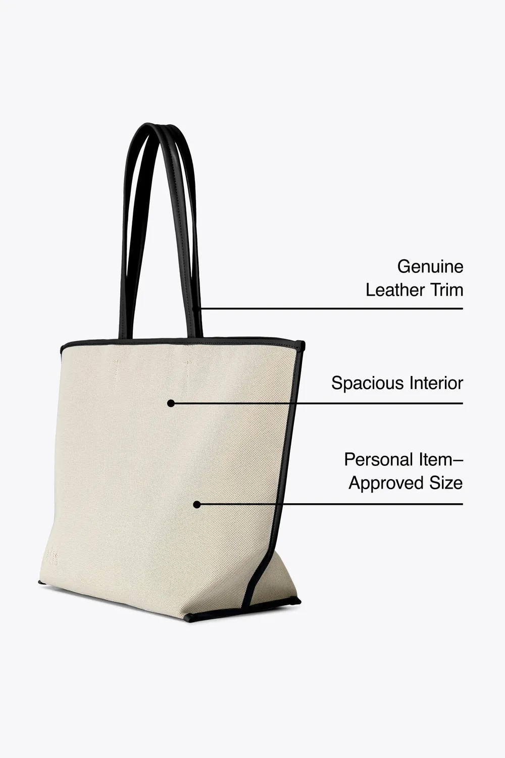 Beis Canvas and Leather tote bag black