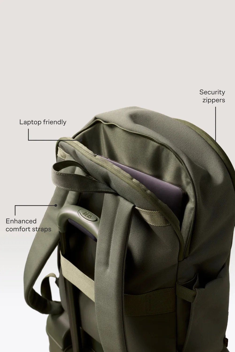 Beis The Travel Backpack zaino verde oliva da cabina
