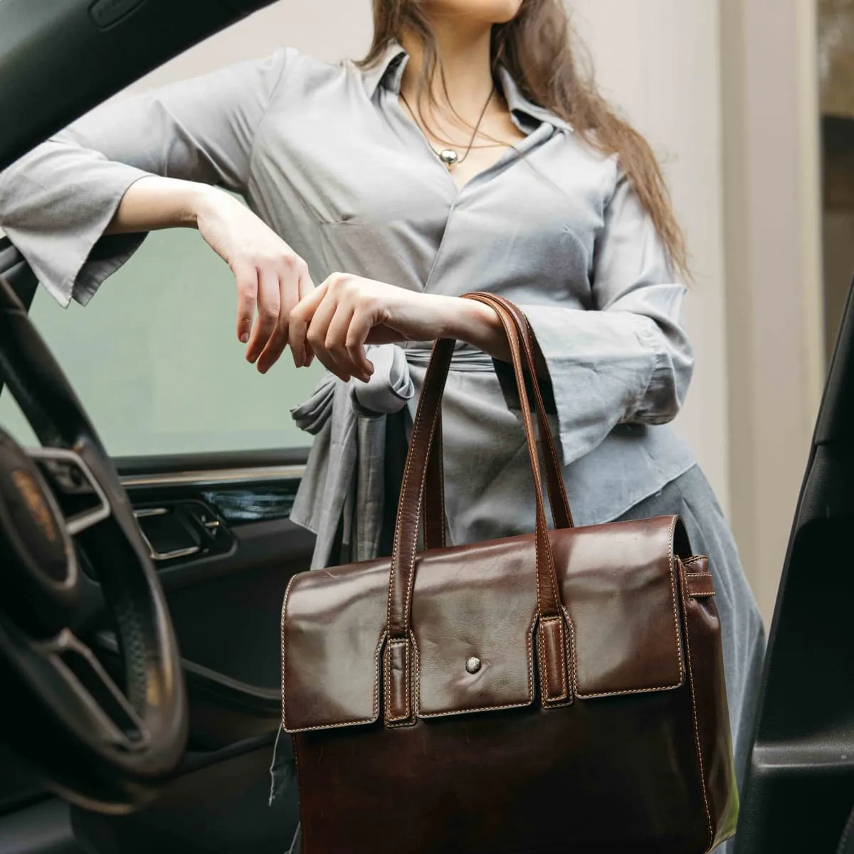 Jekyll Hide borsa lavoro donna pelle Nero porta PC 15"