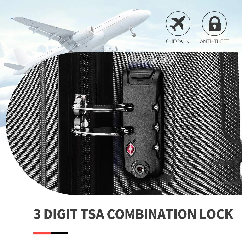 Kono trolley rigido TSA bagaglio a mano 4 ruote