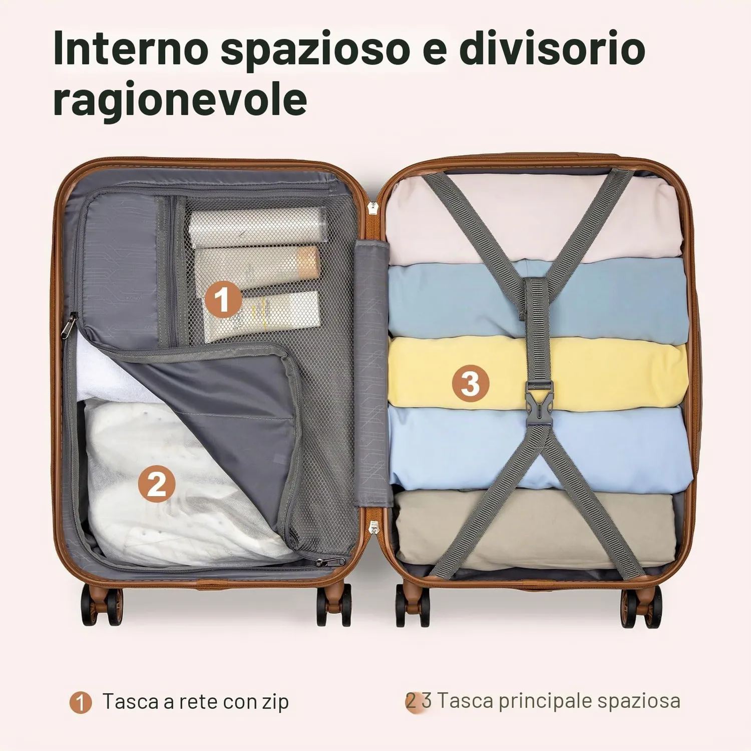 Kono Trolley Grande 75cm valigia rigida bianca 85L
