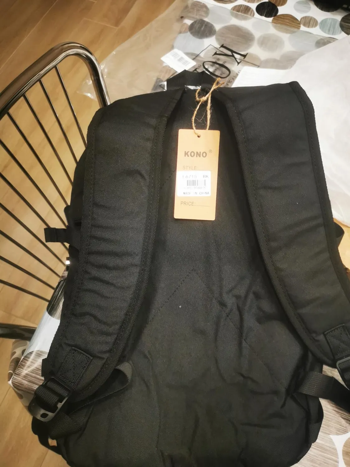 Kono Zaino Porta PC 15,6 Pollici Zaino Nero Antifurto USB