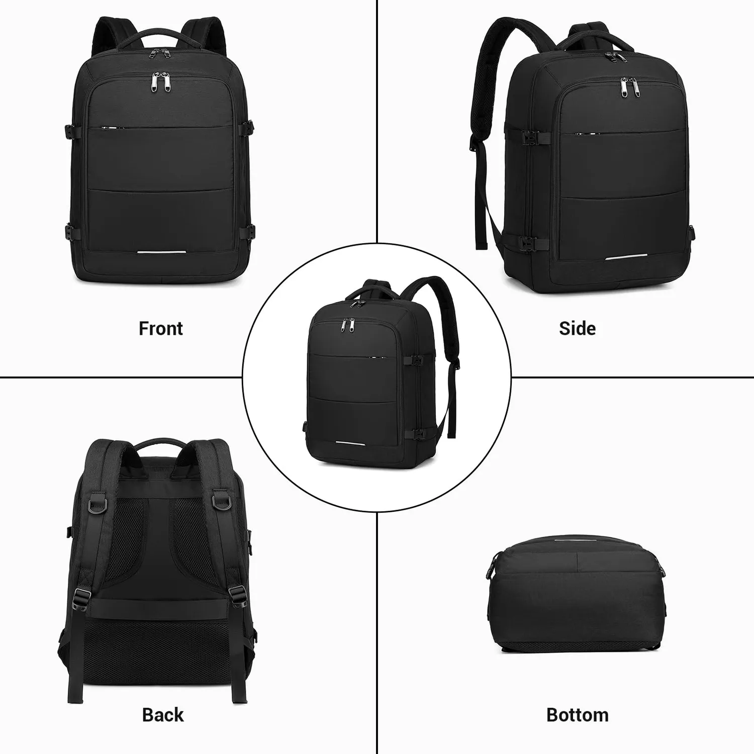 Kono zaino bagaglio a mano 45x36x20 nero 30L