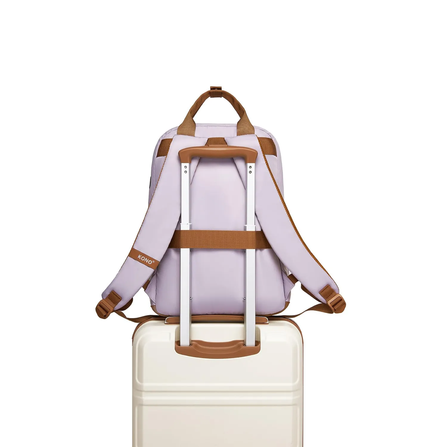 Kono Zaino Porta PC 15,6" Antifurto USB Viola/Marrone