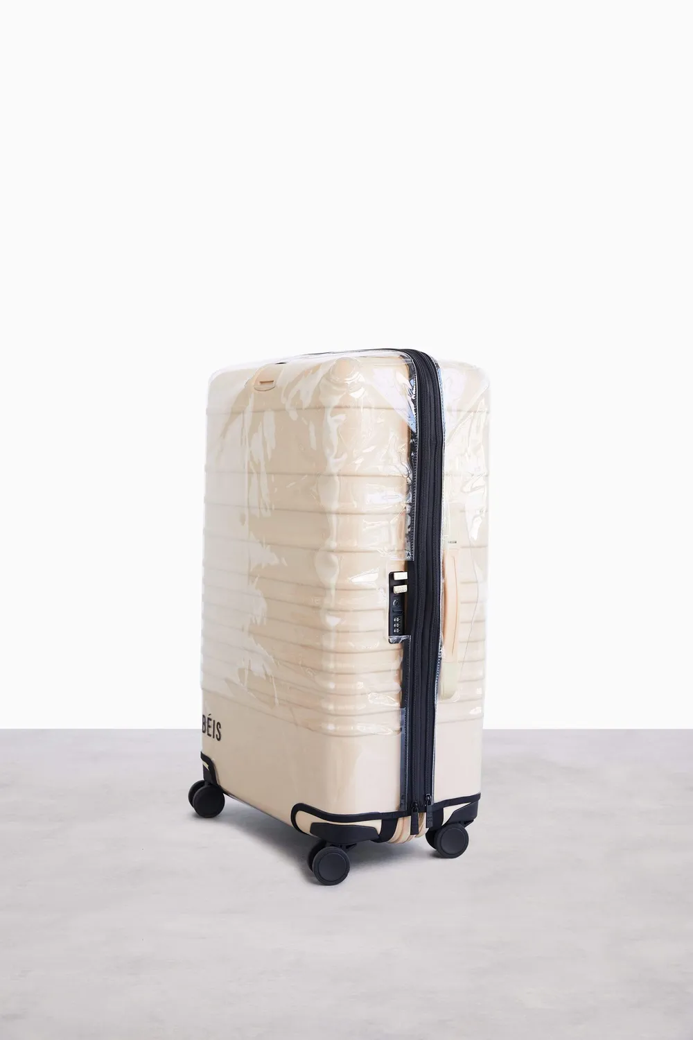 Beis Medium Check-In cover valigia trasparente PVC