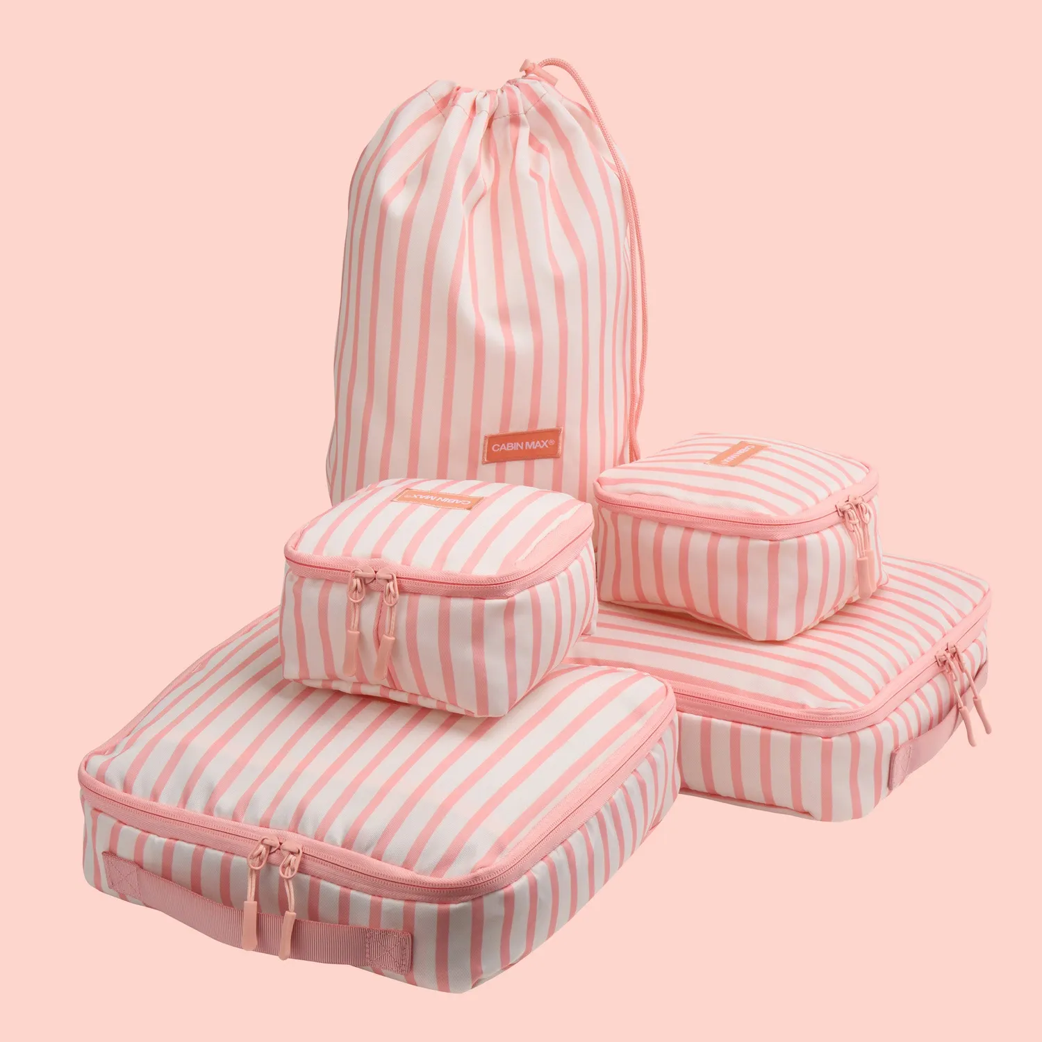 Cabin Max Classic Striped set 5 packing cubes rosa