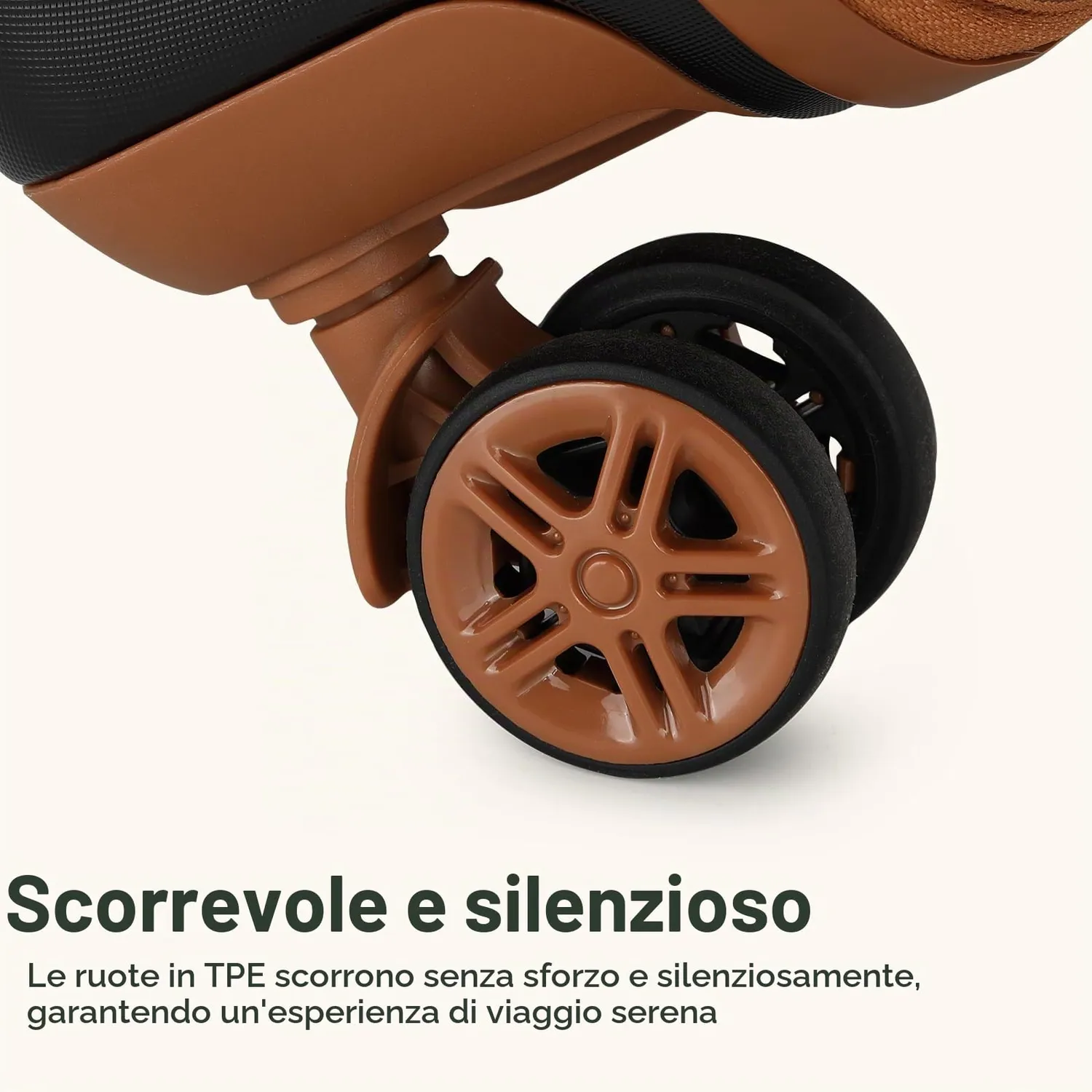 Kono Set Valigie 2 Pezzi Trolley Mano + Beauty nero marrone