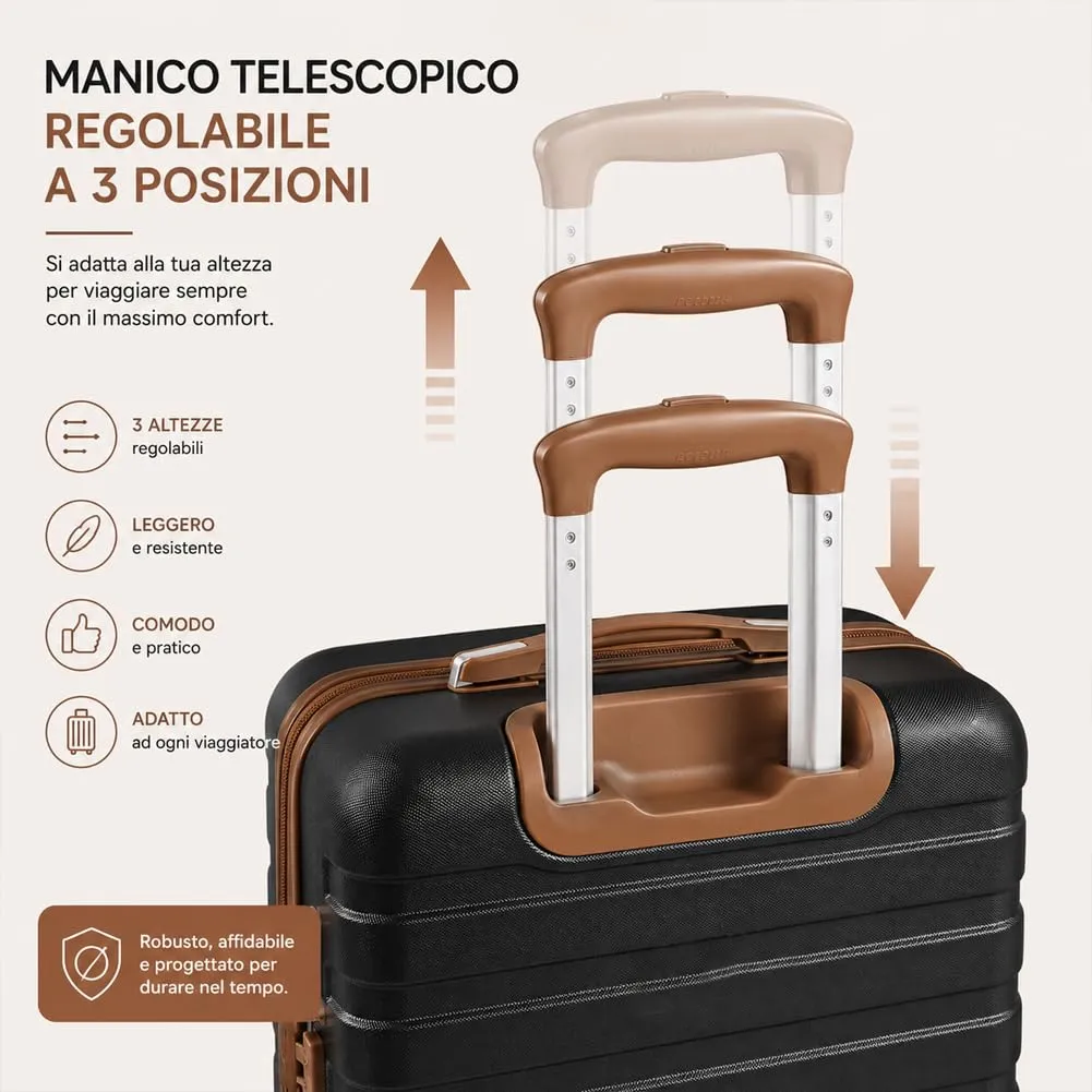 Provitera Family Set 6 Valigie Rigide Nere in ABS