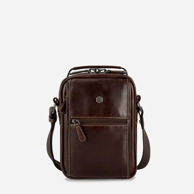 Jekyll & Hide Oxford Detailed Crossbody tracolla Mocha pelle