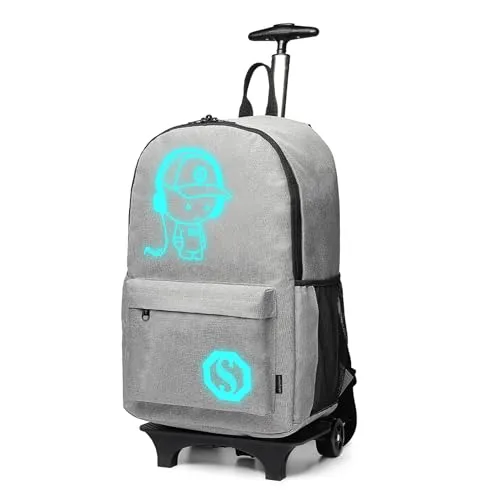 Kono Zaino Trolley Laptop 15,6" Grigio Ruote