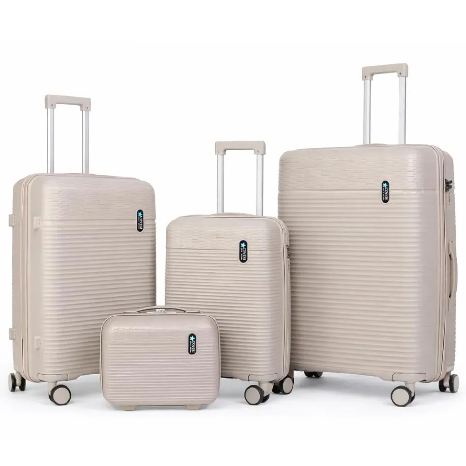 Provitera set 3+1 valigie rigide beige ABS bagaglio a mano