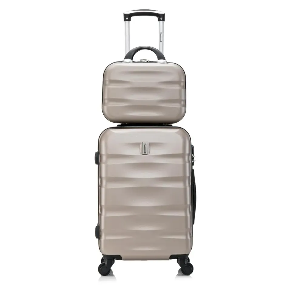 CELIMS AeroWave Valigia Cabina 55 cm Champagne con Beauty Case ABS