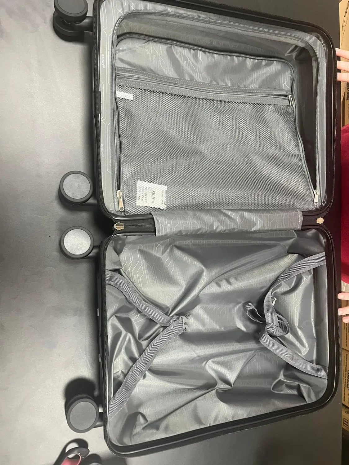 Kono Valigia Rigida 55x40x20 bagaglio a mano grigio 34L